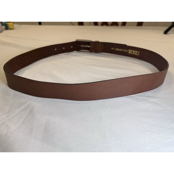 ASOS DESIGN dressy belt in tan leather Size S/M - Picture 4 of 6